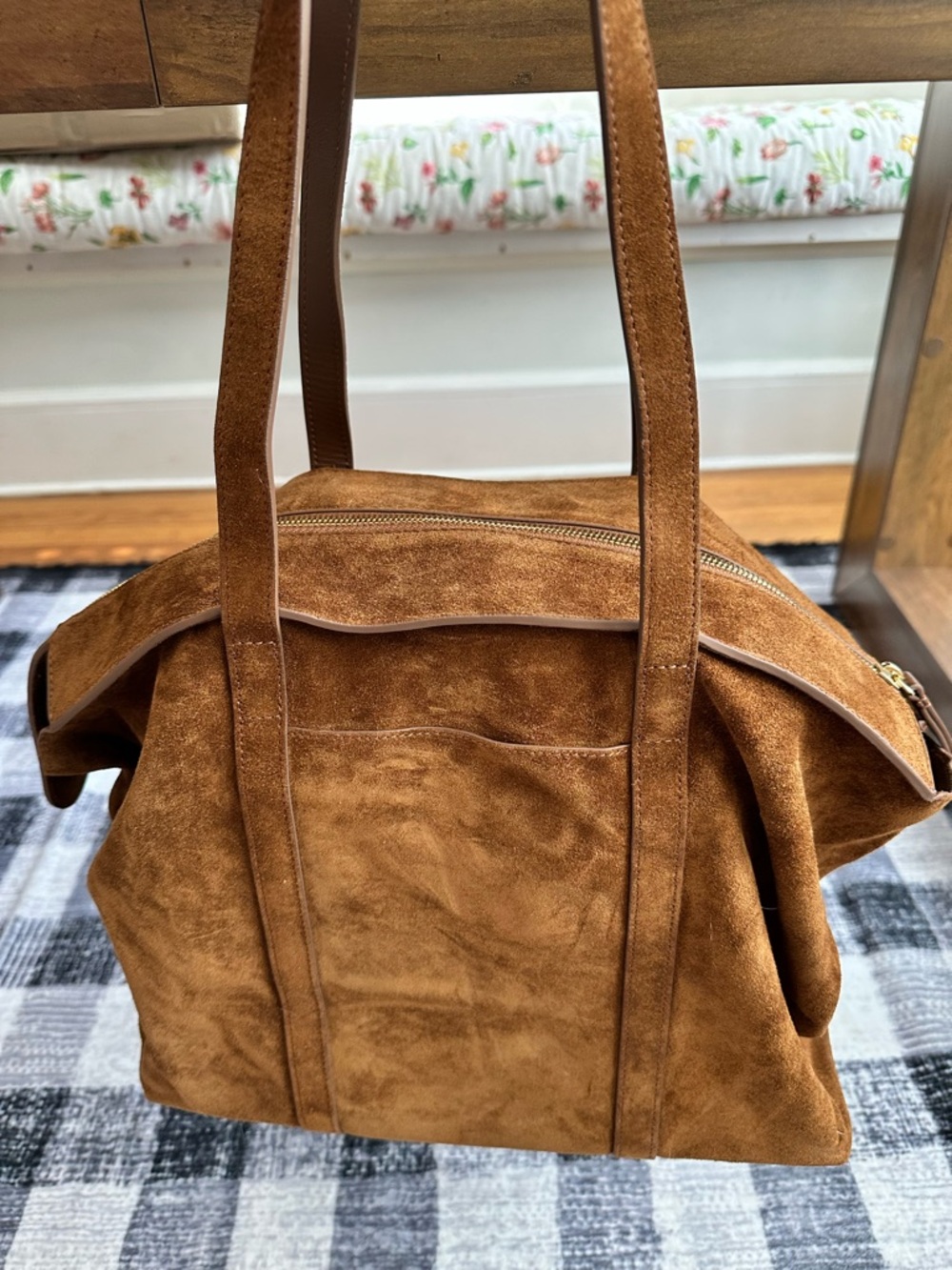 Quince Italian Suede Everyday Tote - Whiskey - Picture 11 of 12